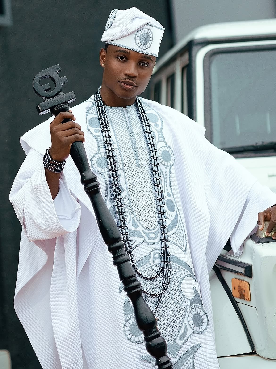 The White Contemporary and Multi Layered Agbada